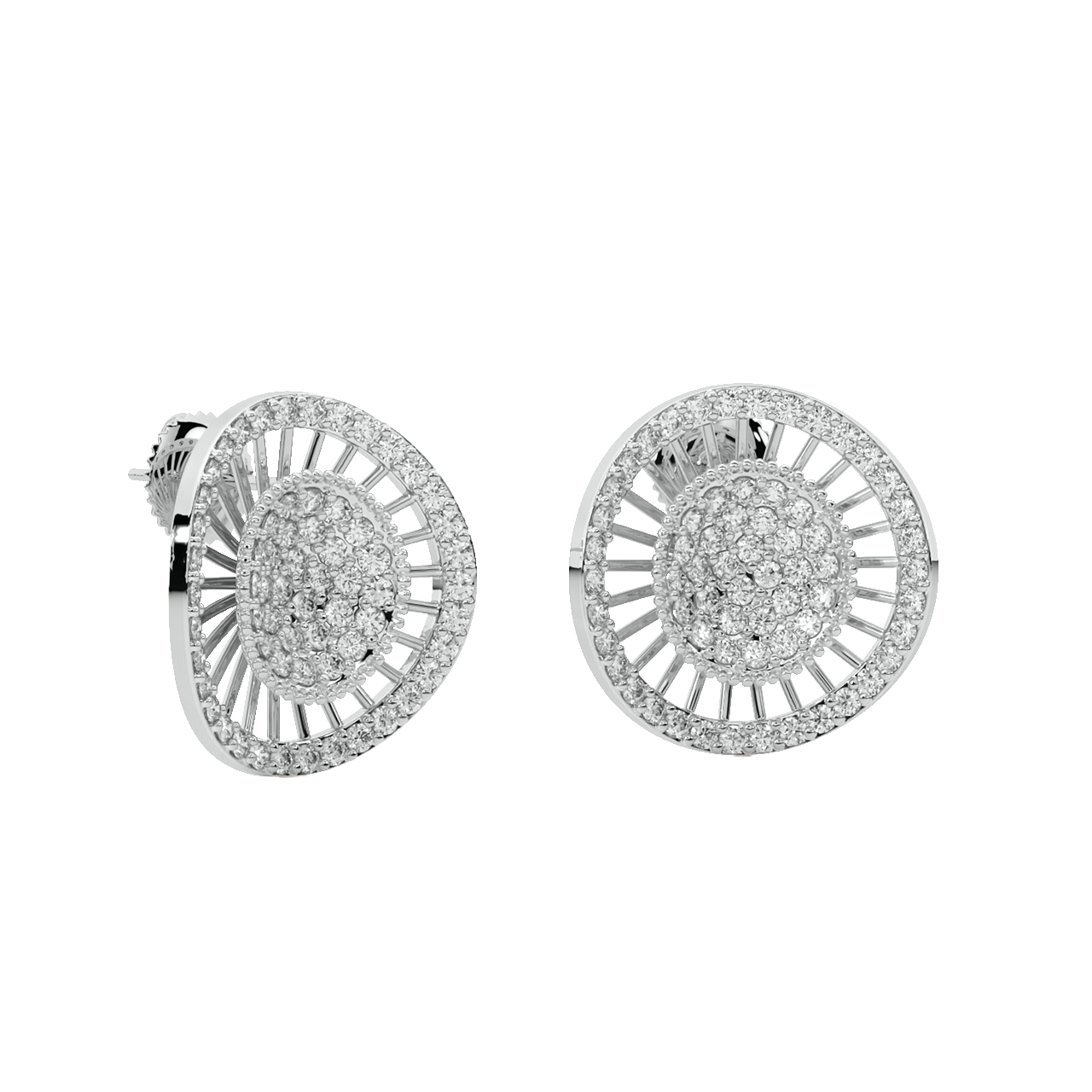Kira Round Diamond Stud Earrings